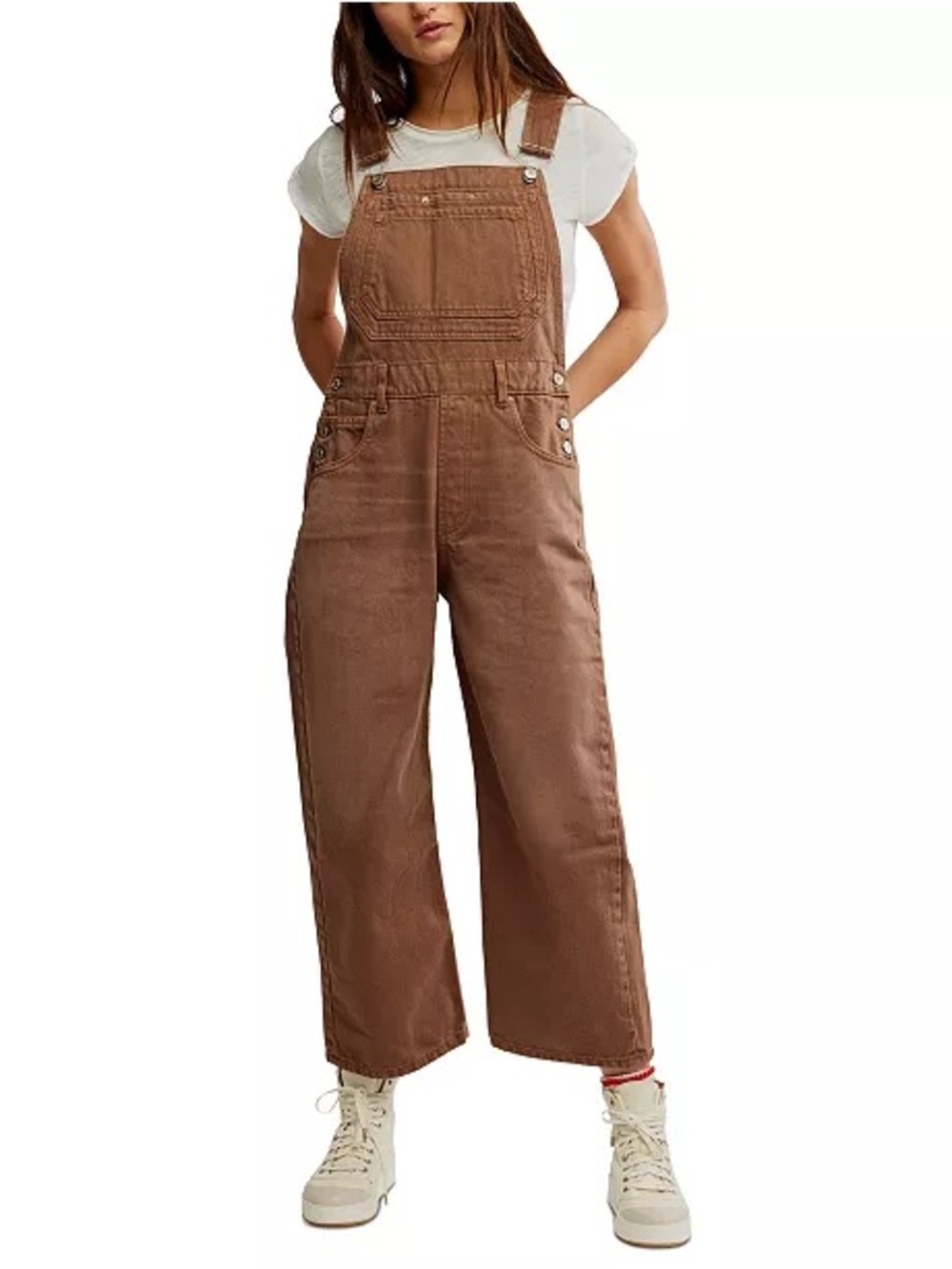 NWT FREE PEOPLE WE THE FREE Deep Trance Overalls - Brown